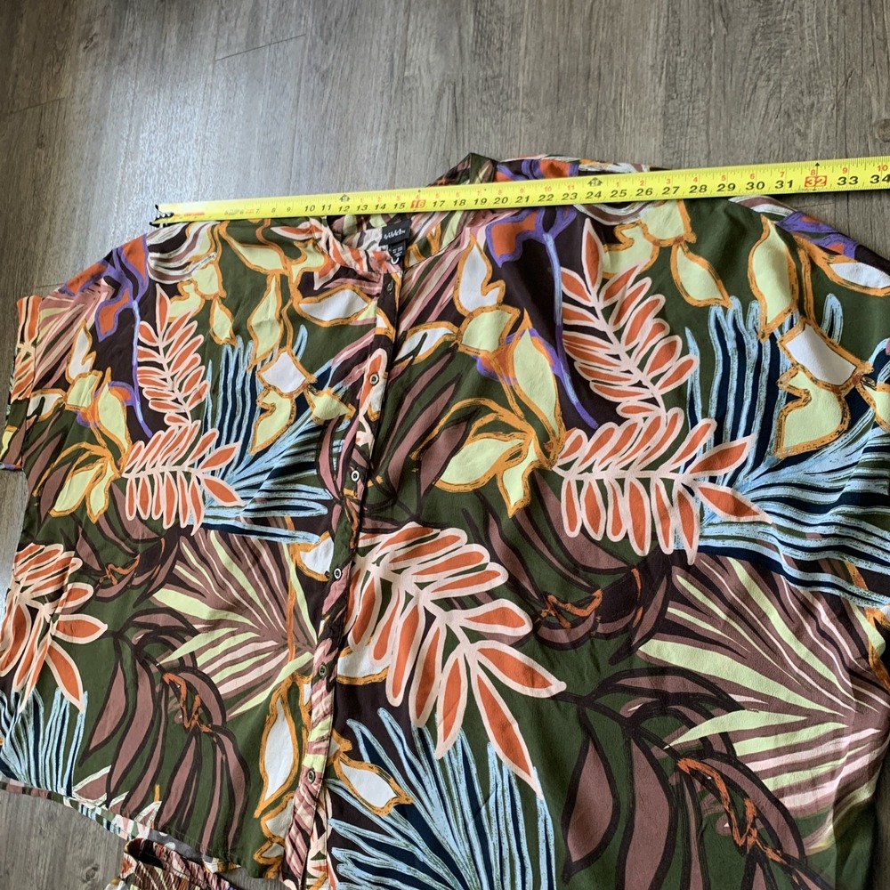 Ulla Popken Plus Size 24/26 Tropical Print Top and Pants Set Multicolor 2830 - Picture 7 of 14